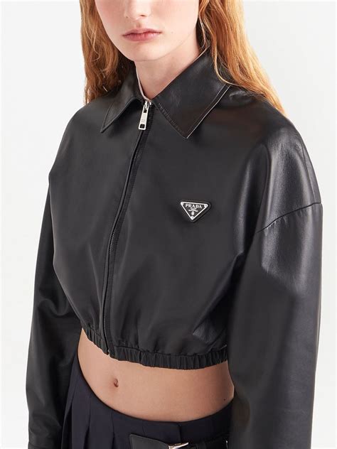 prada women's leather jackets|prada jacket women's sale.